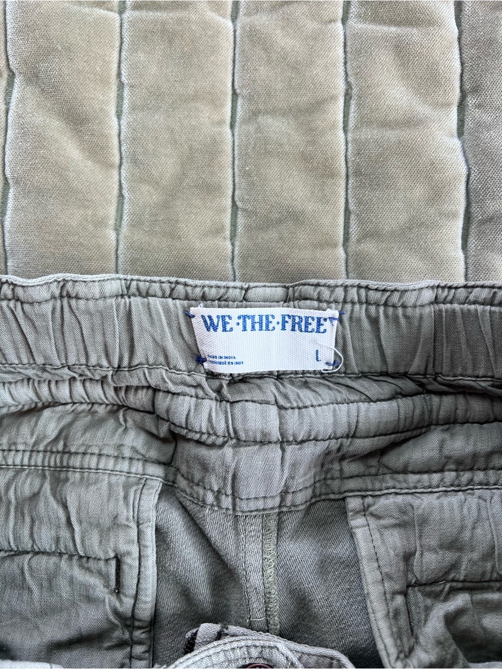 Free People We The Free Park Ave Pull-On Cargo Pants Size Large in Olive Green - Picture 6 of 6